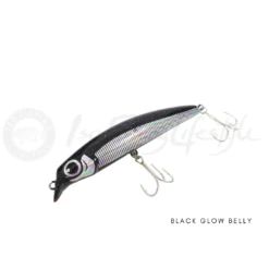 FCL Labo HRTM 135A Floating Jerkbait Minnow -Visuitrusting Winkel FCLLABOCSPBLACKGLOWBELLY