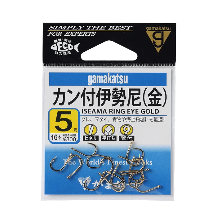 Gamakatsu Iseama Ring Eye Gold Hook 3 Gamakatsu Iseama Ring Eye Gold Hook