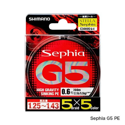 Shimano Sephia G5 High Gravity Sinking PE Line PL-E55N 3 Shimano Sephia G5 High Gravity Sinking PE Line PL-E55N